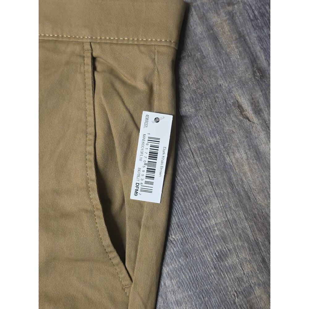Amazon Essentials Dark Khaki Brown Pants 40W X 32L - Picture 2 of 5